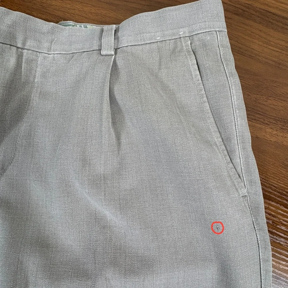Tommy Bahama Mens‎ Gray Silk Blend Pleated Dress Pants 35x34 Floral Lined